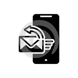 Black solid icon for Post, message and email