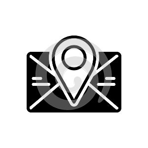 Black solid icon for Postcode, poatal and pincoad