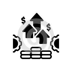 Black solid icon for Potential, marketing and finance