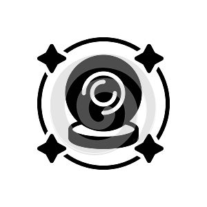 Black solid icon for Predictions, bodment and crystal
