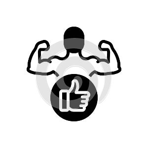 Black solid icon for Preferred, favored and bodybuilder