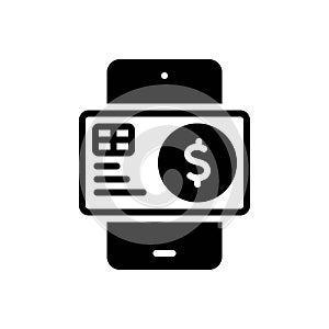 Black solid icon for Prepaid, card and payment