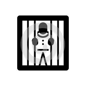 Black solid icon for Prison, criminal and jail