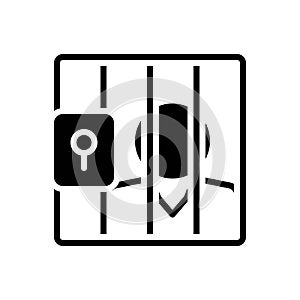 Black solid icon for Prison, gel and lockup