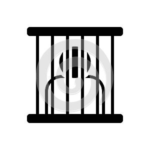 Black solid icon for Prisoner, captive and jail