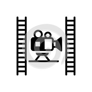 Black solid icon for Productions, video and film