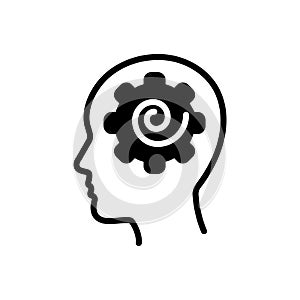 Black solid icon for Psych, psychologist and brain