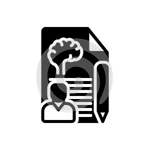 Black solid icon for Psychologist, psych and brain