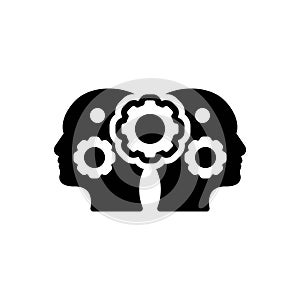 Black solid icon for Psychology, psychics and mind