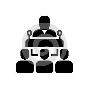 Black solid icon for publicly, speaker and delegate