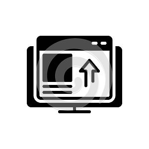 Black solid icon for Publish, issue and broadcast