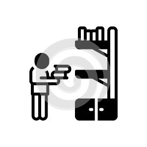 Black solid icon for Put, place and bookstore