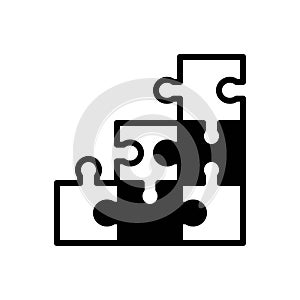 Black solid icon for Puzzle, maze and jigsaw