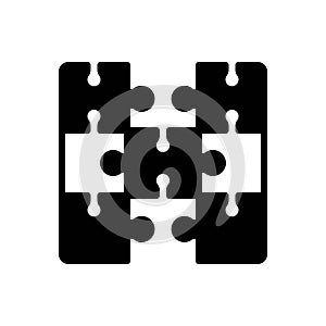 Black solid icon for Puzzles, logic and connect