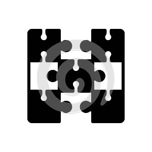 Black solid icon for Puzzles, logic and jigsaw