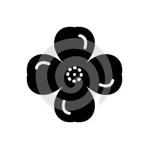 Black solid icon for Quatrefoil, design and symbole