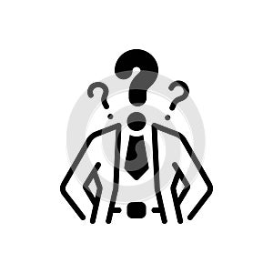 Black solid icon for Questioning, inquiry and ask