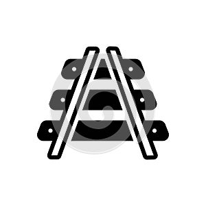 Black solid icon for Railroad, railway and subway