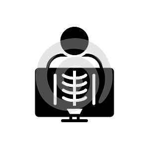 Black solid icon for X ray, radiology and medical