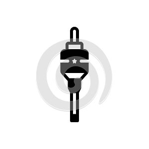 Black solid icon for Rca, jack and electronic