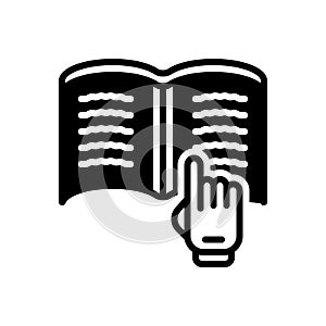 Black solid icon for Read, study and decipher