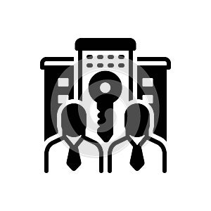 Black solid icon for Realtors, agent and property