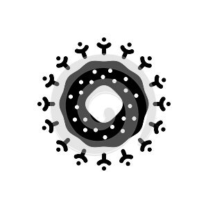 Black solid icon for Receptor, nerve and cell wall