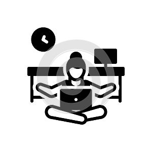 Black solid icon for Reduce Stress, decompress and mental