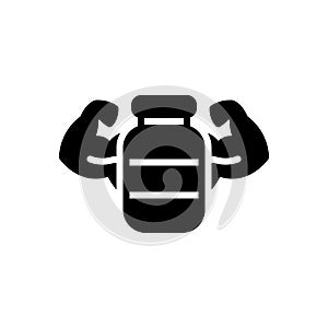 Black solid icon for Reinforce, bolster and build