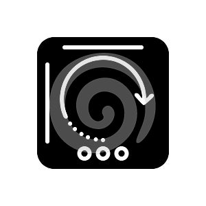 Black solid icon for Reload, refresh and renew