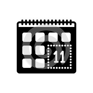 Black solid icon for Remind, leisure time and calendar