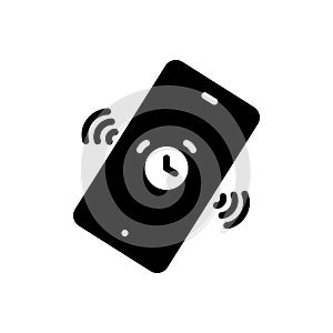 Black solid icon for Remind, sound and record