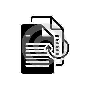 Black solid icon for Reprint, file and document