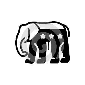 Black solid icon for Republican, democratic and elephant