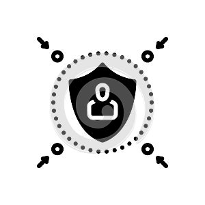 Black solid icon for Resist, resistance and guard