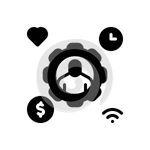 Black solid icon for Resources, modality and setting