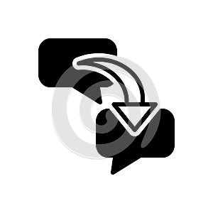 Black solid icon for Respond, chat and bubble photo