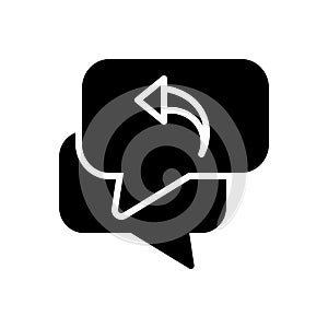 Black solid icon for Respond, communication and message