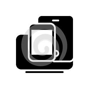 Black solid icon for Responsive, reactive and receptive