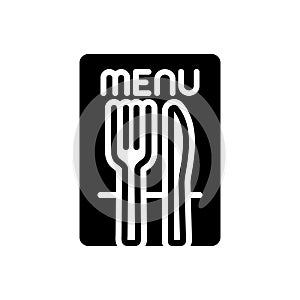 Black solid icon for Restaurant, shop and food