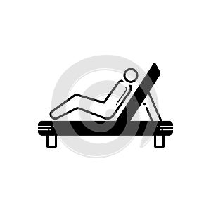 Black solid icon for Resting chair, repose and slumber