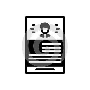 Black solid icon for Resume, portfolio and application