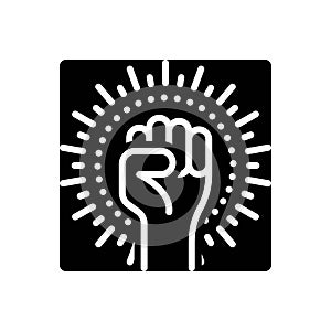 Black solid icon for Revolution, putsch and rebellion