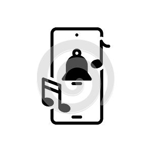 Black solid icon for Ringtones, mobile and tone