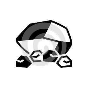 Black solid icon for Rocks, cliff and boulders