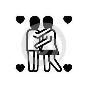 Black solid icon for Romantic, amorous and couple