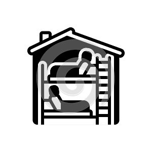 Black solid icon for Roommates, lodger and resident