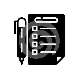 Black solid icon for Rules, prescript and method