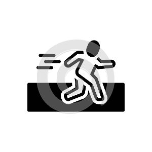 Black solid icon for Running, competing and sport