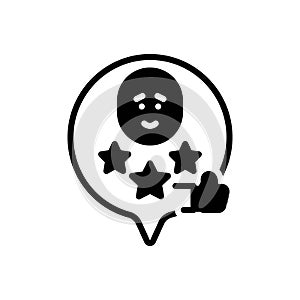 Black solid icon for Satisfactory, satisfying and customer